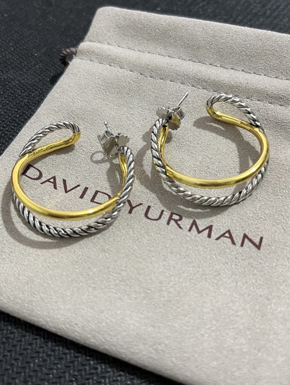 😊 David Yurman Cable Classics Collection: Two-Tone Hoop Earrings
